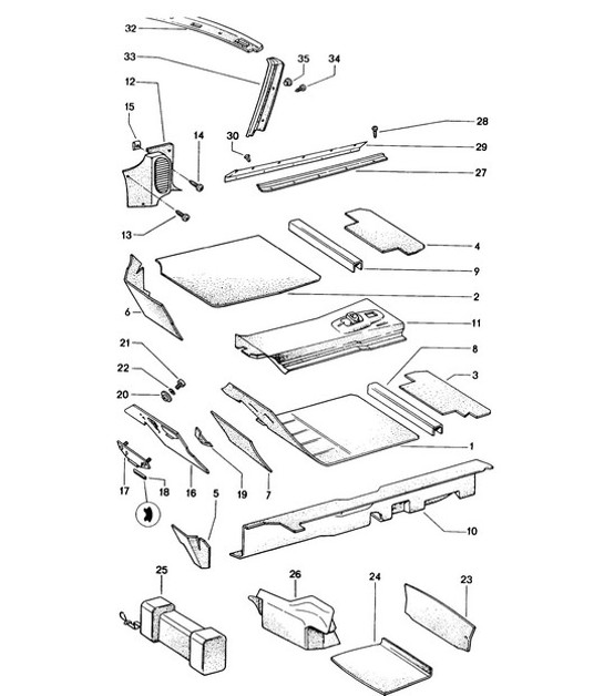 Diagram 807-000 Porsche Panamera V6 3.6L 2WD Carrosserie