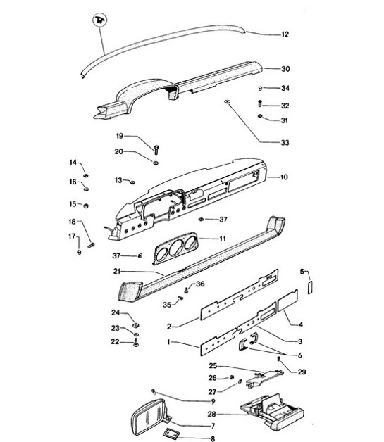 Diagram 809-000 Porsche Cayman S 718 2.5L Manual (350 ch) Carrosserie