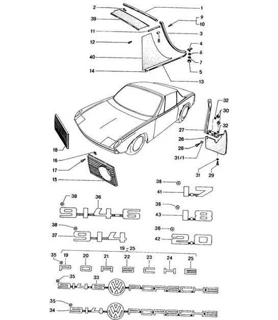 Diagram 810-000 Porsche 996 C4 3.6L 09/01-2005  车身