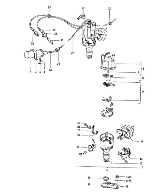 Diagram 901-015 Porsche 914 (1970-1976) Équipement électrique