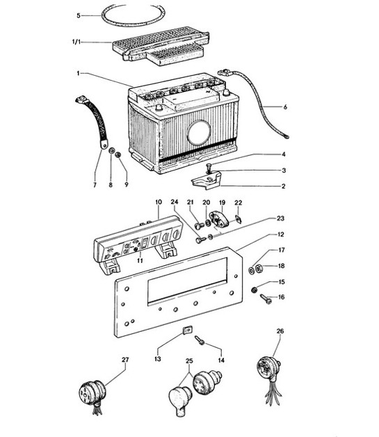 Diagram 902-000 Porsche 914 (1970-1976) Electrical equipment
