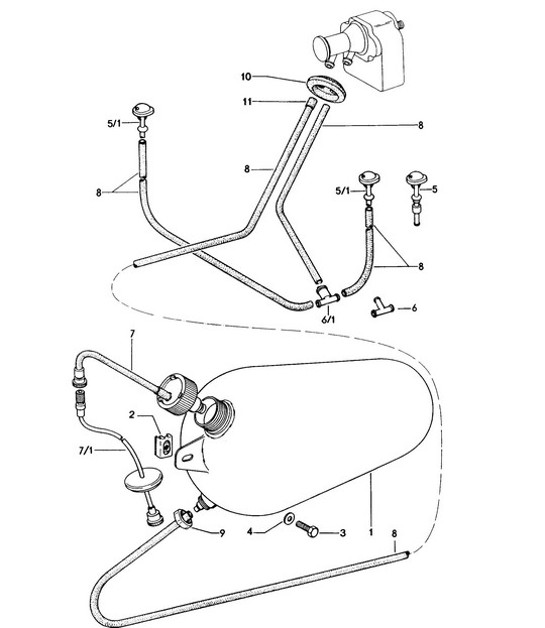 Diagram 904-015 Porsche 914 (1970-1976) Équipement électrique