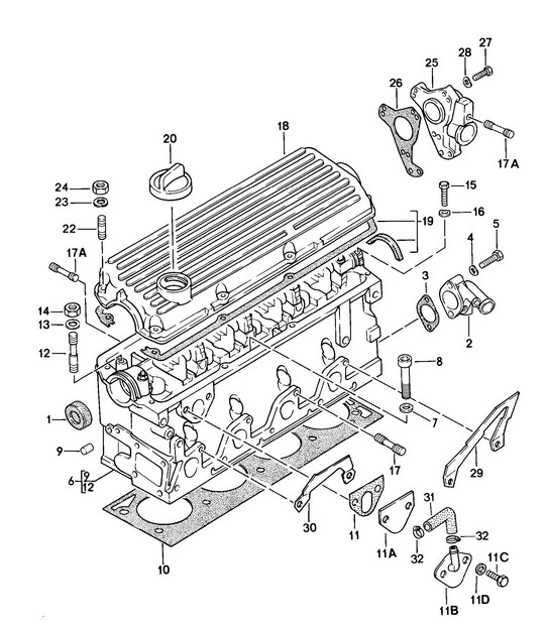 Diagram 103-000 Porsche Cayenne Turbo S E-Hybrid V8 4.0L 550Hp 