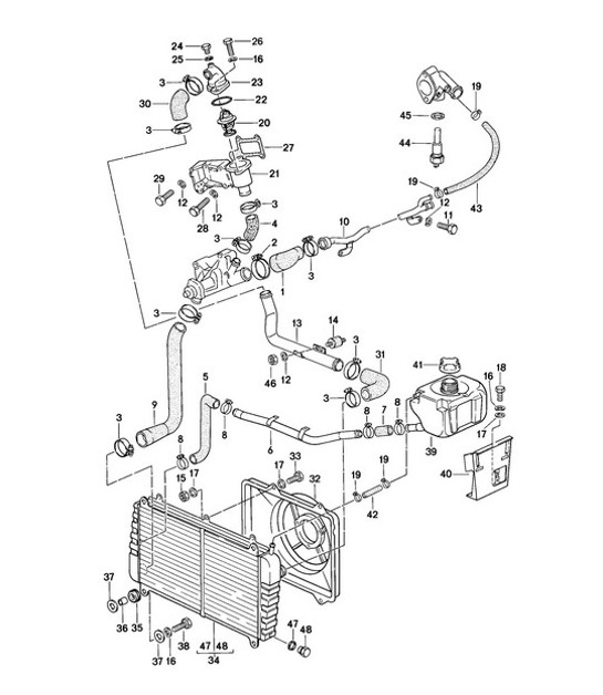 Diagram 105-010 Porsche Cayenne Turbo V8 4.8L Benzina 500 CV Motore