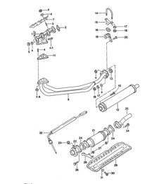 Exhaust system / Front muffler 924 1976-79