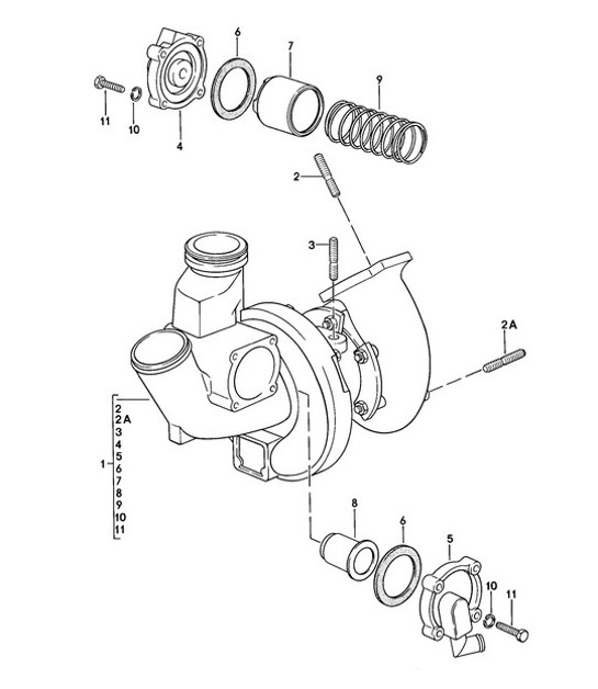 Diagram 202-025 Porsche Cayenne MK3 (958) 2010-2017 Système de carburant, système d'échappement