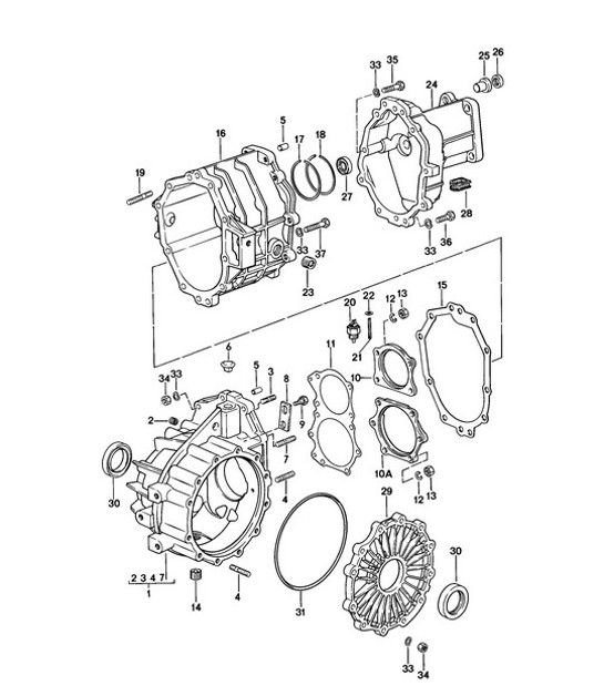 Diagram 302-005 Porsche Cayman 2.7L 987C 2006-08 Transmisión
