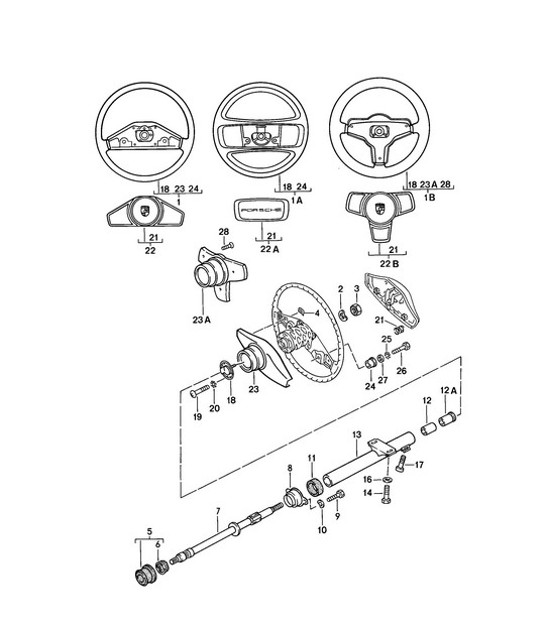 Diagram 403-005 Porsche 996 GT3 MKII 2003>> Eje delantero, dirección 