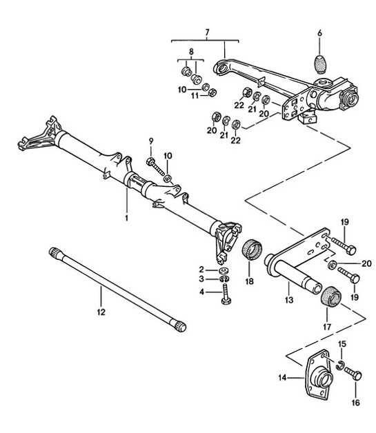 Diagram 501-000 Porsche 924 (1977-1988) Asse posteriore