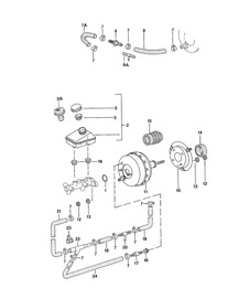 Expansion tank / Brake booster 924 1976-79