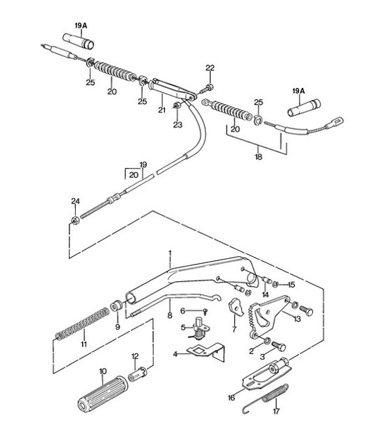 Diagram 701-010 Porsche 993（911）（1994-1998） 手柄系统、踏板组 