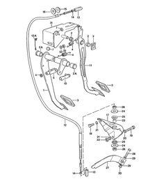 Brake and Clutch Pedals / Cluster - RHD Right-hand drive - 924 1976-79