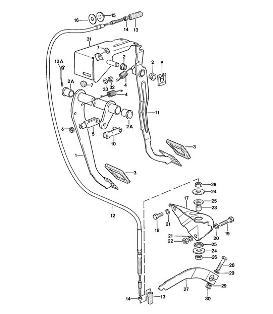 Diagram 702-005 Porsche 997 MKII GT3 2010>> 手柄系统、踏板组 