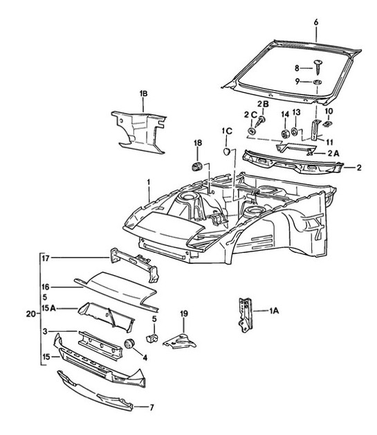 Diagram 801-010 Porsche 997 MKII Turbo 2009>> Carrozzeria