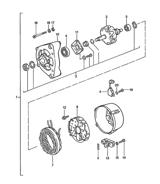 Diagram 902-000 Porsche 924 (1977-1988) Electrical equipment