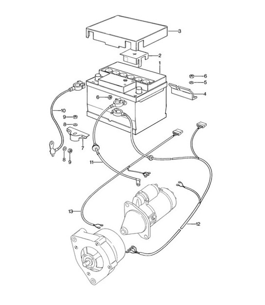 Diagram 902-015 Porsche 924 (1977-1988) Équipement électrique