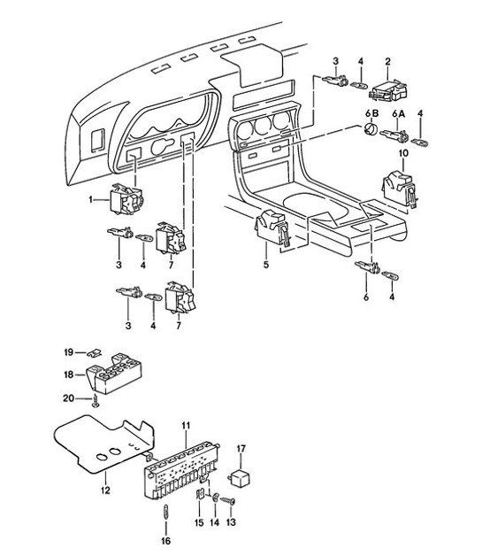 Diagram 903-000 Porsche 924 (1977-1988) 电子设备