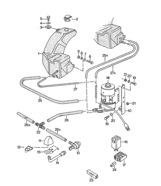 Diagram 904-020 Porsche Boxster 986/987/981 (1997-2016) Materiale elettrico
