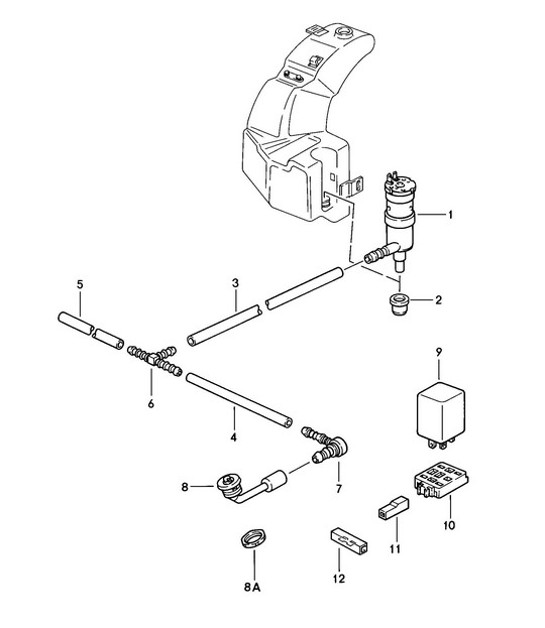 Diagram 904-025 Porsche 924 (1977-1988) Équipement électrique