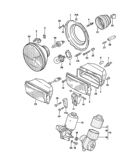 Diagram 905-000 Porsche 991 (911) MK1 2012-2016 Materiale elettrico