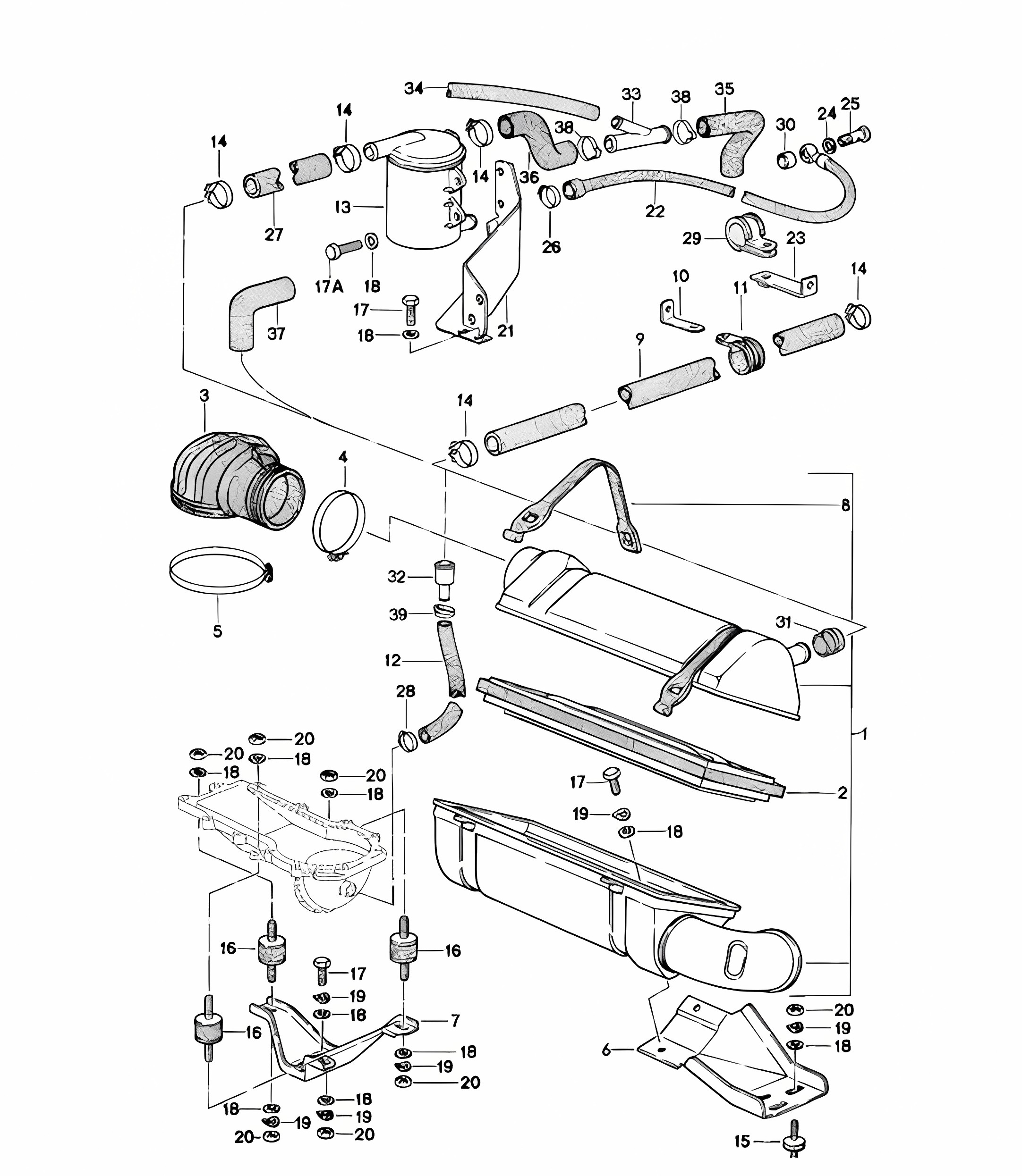 Air cleaner system 924 TURBO/GT 1980 - 1985