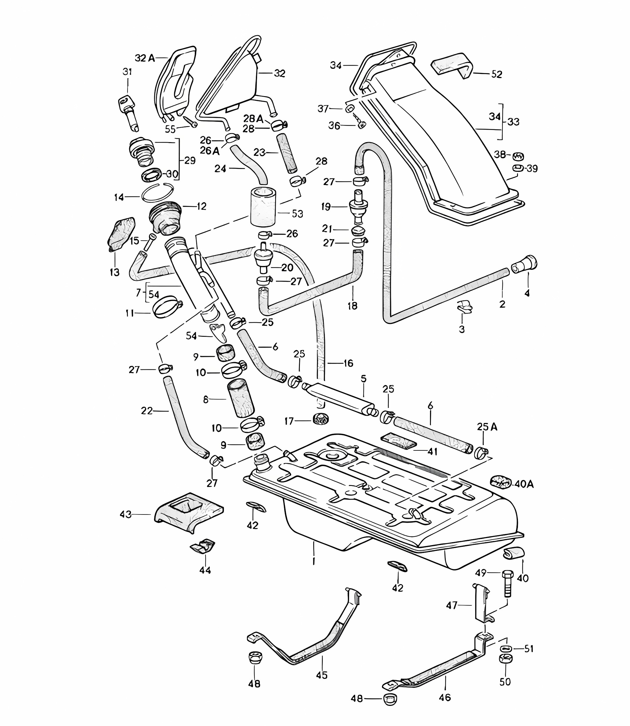 Fuel tank - F 92CN4 02198>>, F 93CN1 00306>>  - 924 1980 - 1985
