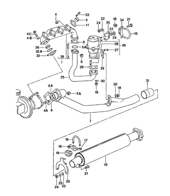 Diagram 202-005 Porsche 991.2 Speedster 4.0L (510Bhp) 2019 Système de carburant, système d'échappement