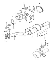 Impianto di scarico / Marmitta posteriore 924 TURBO/GT 1980 - 1985