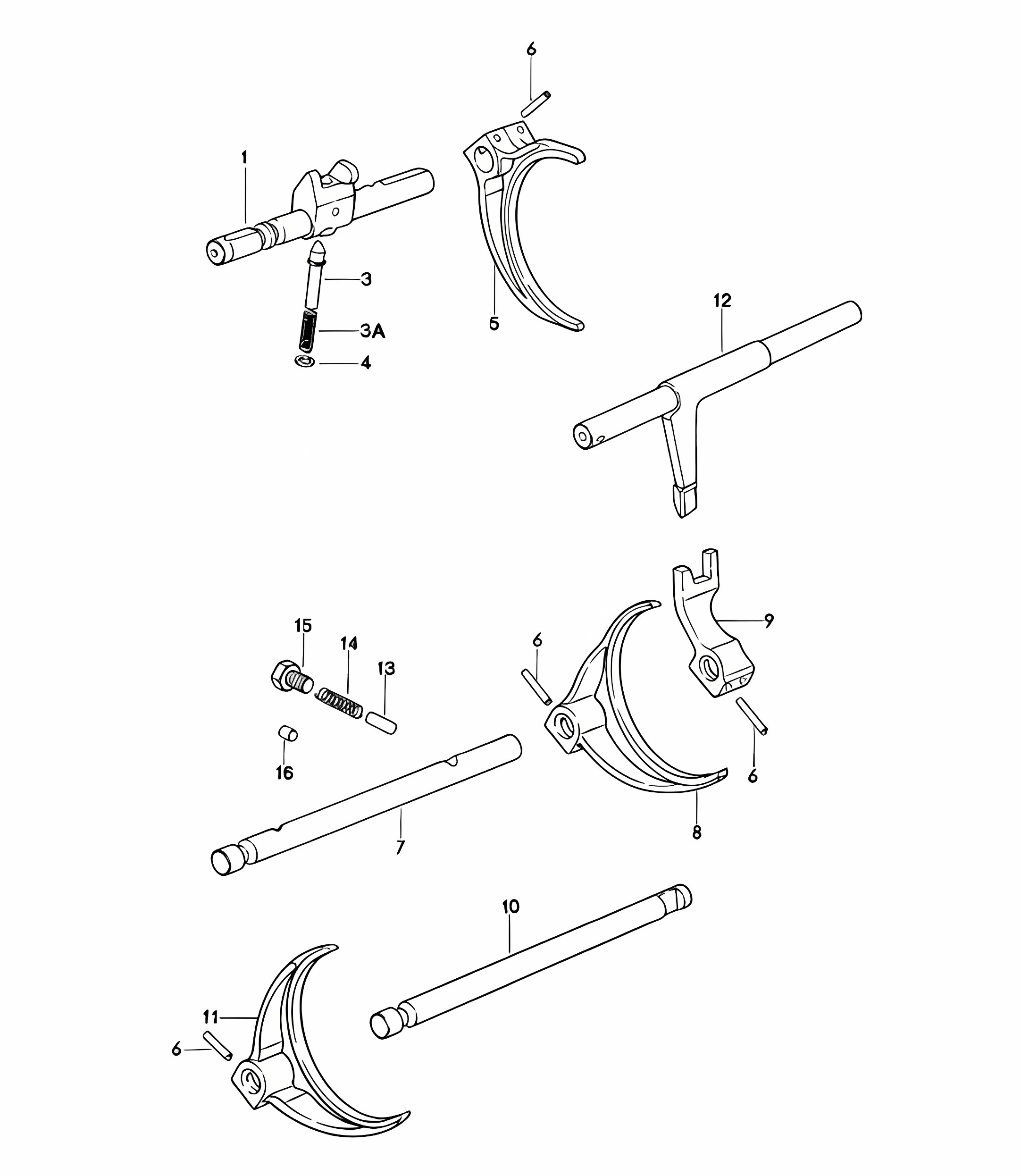 Shift rods / Shift forks / Manual transmission - G31.01/02/03 - 924 TURBO / GT 1980- 1985