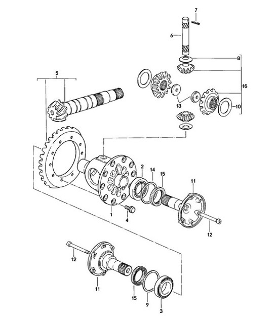 Diagram 305-000 Porsche 356A 1955-59 Transmission