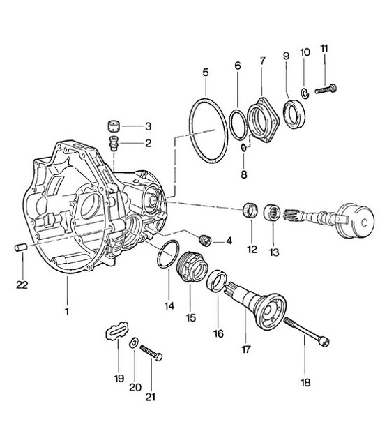 Diagram 308-000 Porsche Boxster 986 2.7L 2003-04 Transmission