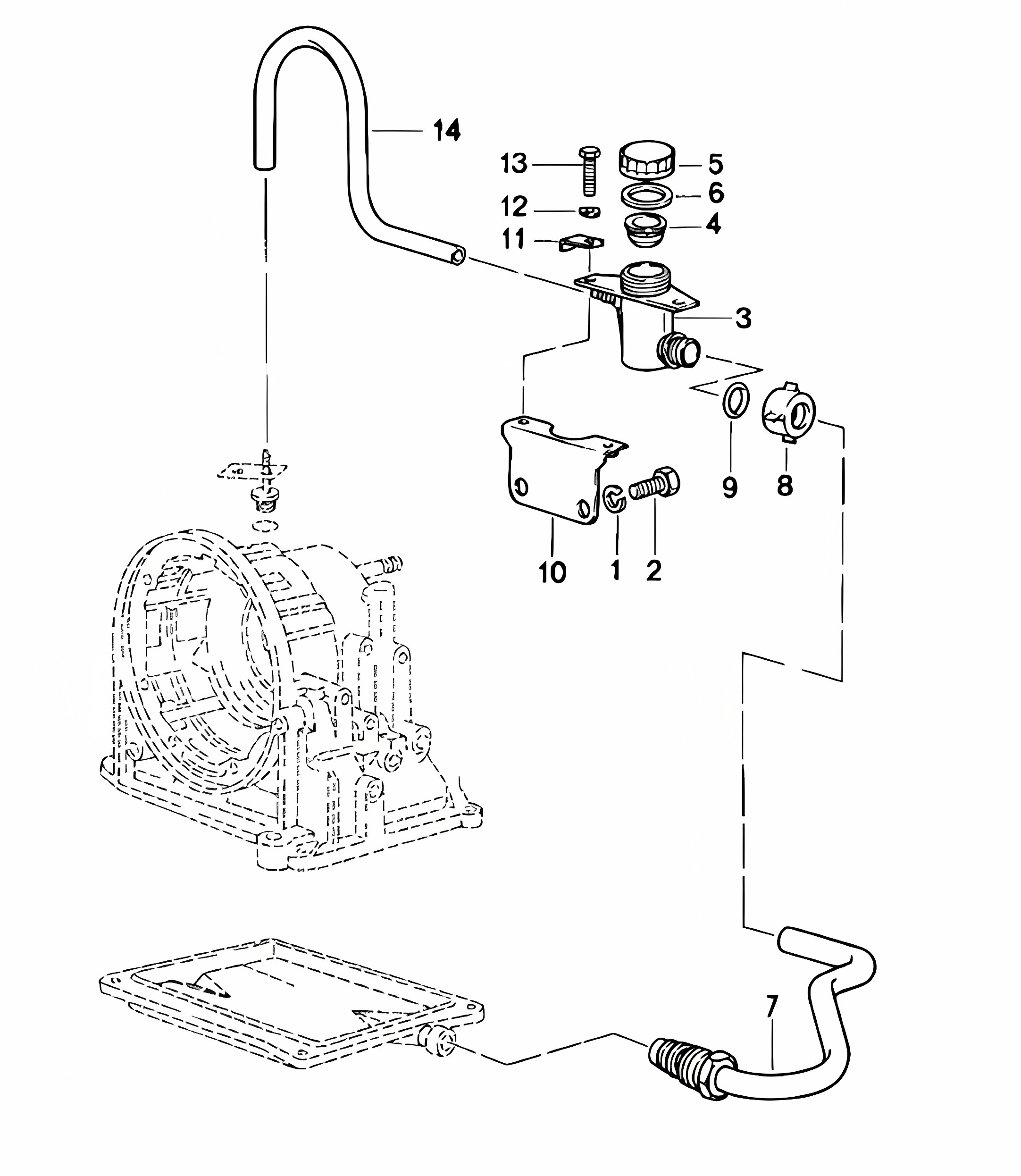 Oil inlet - Automatic transmission - 924 1980 - 1985