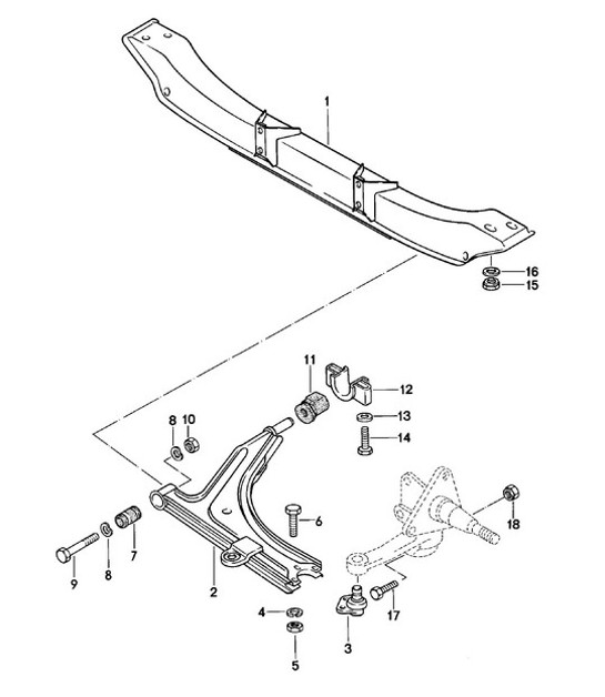 Diagram 401-000 Porsche Boxster 981 Spyder 3.8L 2016 Eje delantero, dirección 