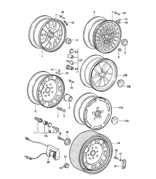 Diagram 601-000 Porsche Cayman 2.7L 981 2013-16 车轮、制动器