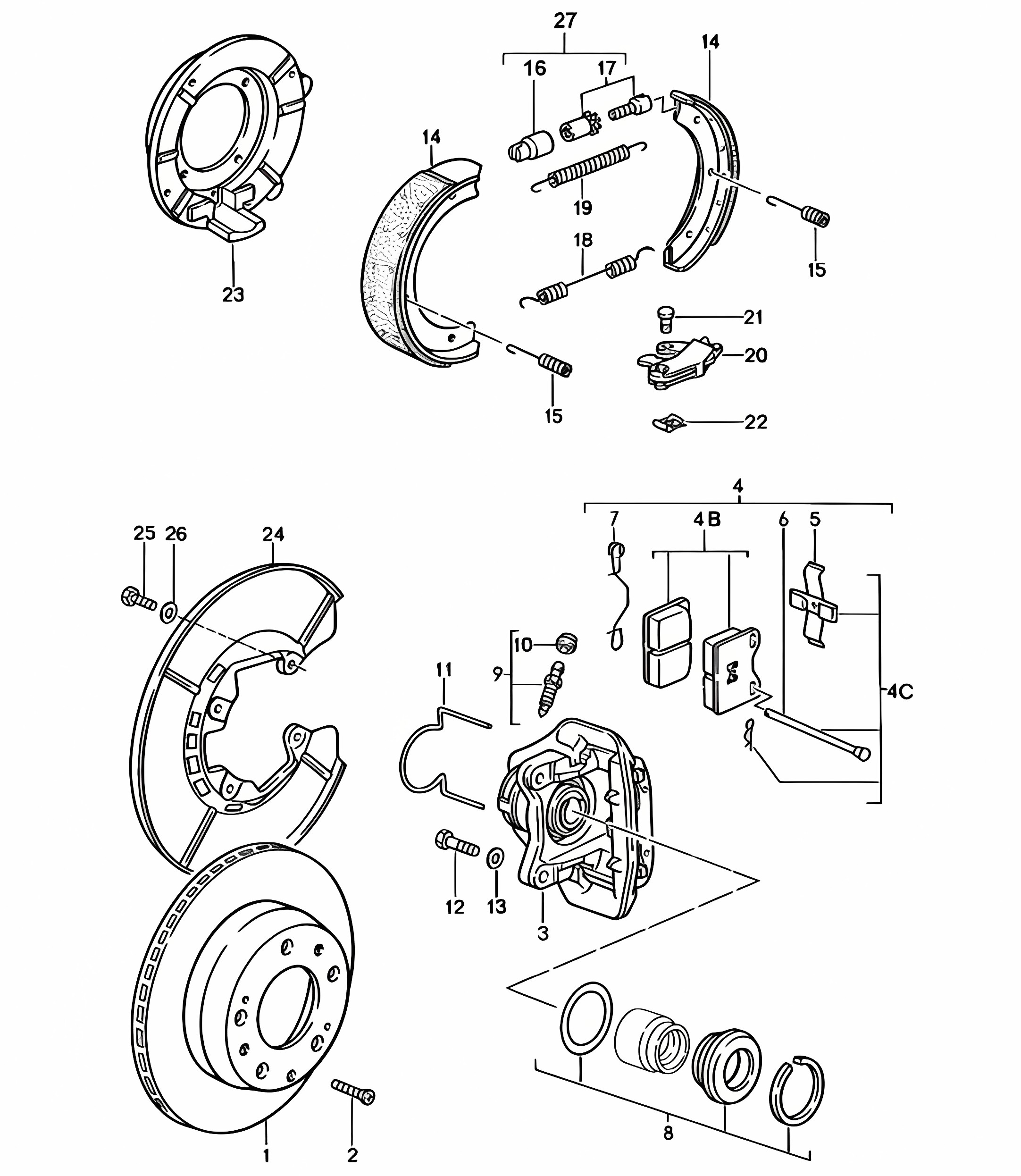 Disc brake / Rear axle 924 (M471) TURBO / GT 