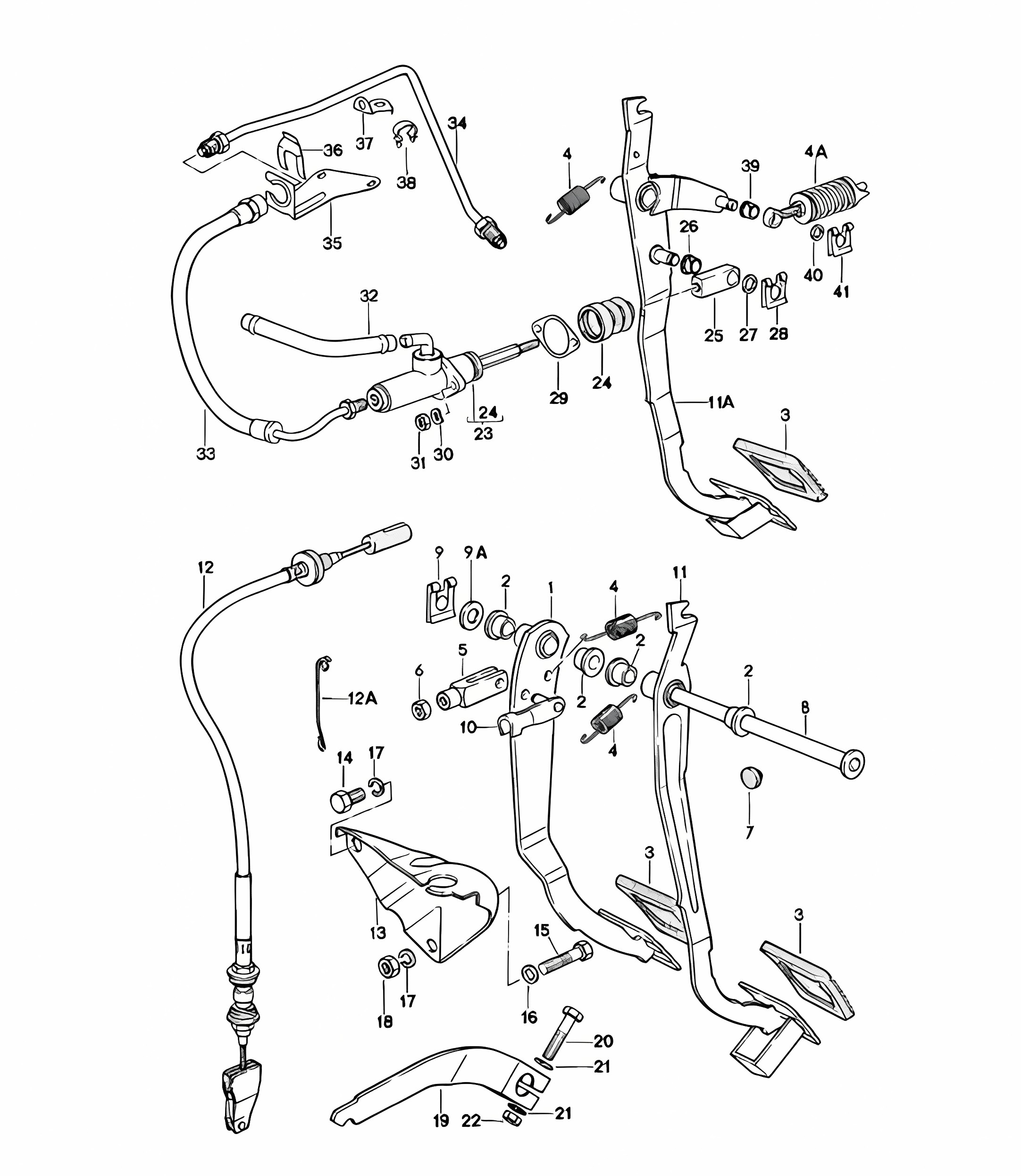 Brake / Clutch / Pedals - Left-Hand Drive (RHD) - 924 1980 - 1985