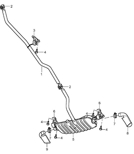 Diagram 202-12 Porsche 991 Carrera C2 3.4L（350马力） 燃油系统、排气系统