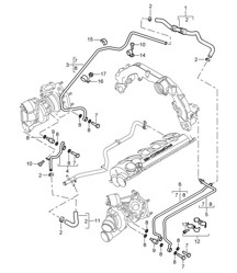 Turbocompresseur / Refroidissement par eau (Modèle : M48.50) Cayenne 9PA (955) Turbo 4.5L 2003-06