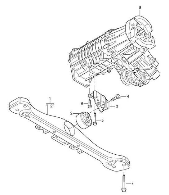 Diagram 307-00 Porsche Cayenne S V6 3.0L Híbrido 380 CV Transmisión