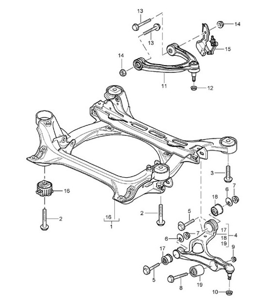 Diagram 401-00 Porsche 968 Turbo S 3.0L 1993-94 Eje delantero, dirección 