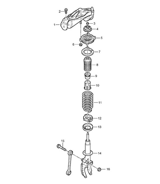 Diagram 402-00 Porsche Cayenne MK1 (955) 2003-2006 Essieu avant, Direction 