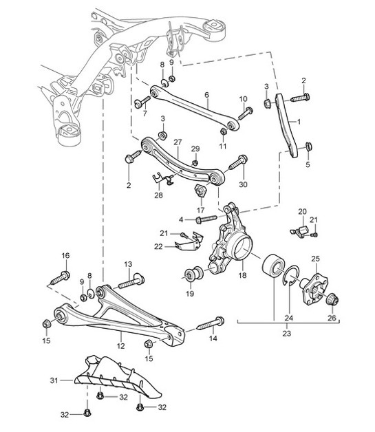 Diagram 501-00 Porsche Macan S 汽油 3.0L V6 340Bhp 后轴