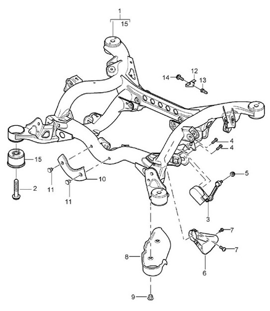 Diagram 501-01 Porsche 968 (1992-1995) Essieu arrière