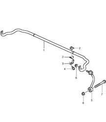 Estabilizador trasero (PR:0BB) Cayenne 9PA (955) 2003-06