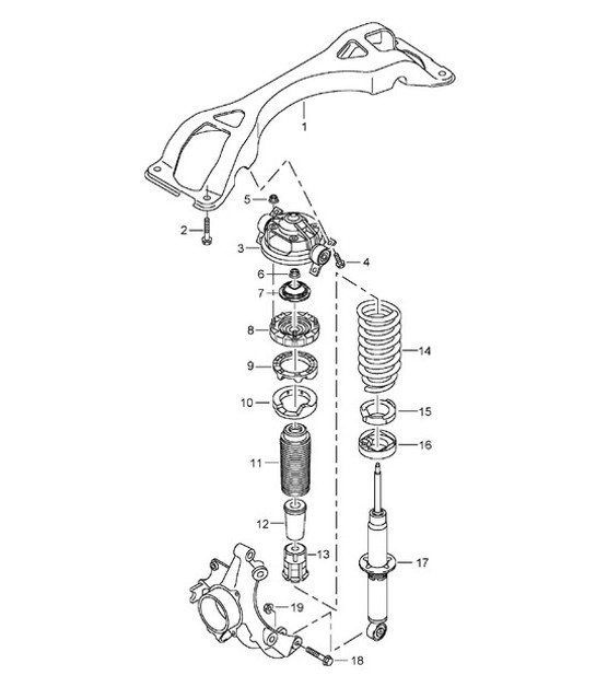 Diagram 502-00 Porsche Cayenne 3.2L V6 2003>> Eje posterior