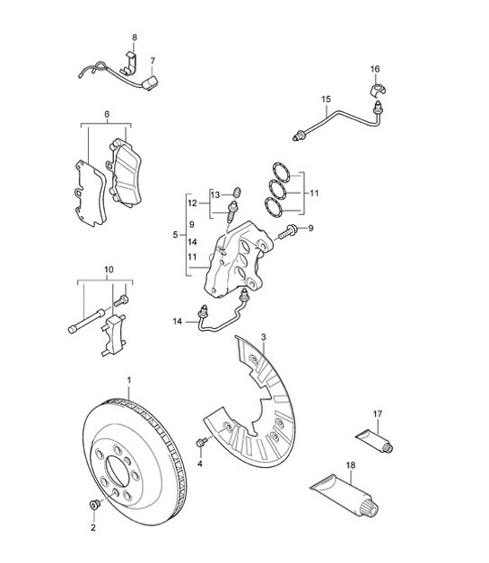 Diagram 602-00 Porsche 开曼 2.9L 987C MKII 2009-12 车轮、制动器