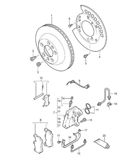 Diagram 603-00 Porsche Cayenne 92A (958) 2010-2017 Wheels, Brakes