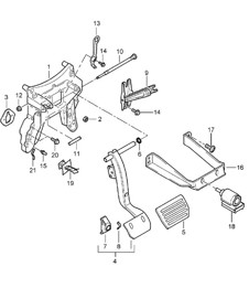 Pedals / Tiptronic (PR:G0R, Tiptronic s) Cayenne 9PA (955) 2003-06