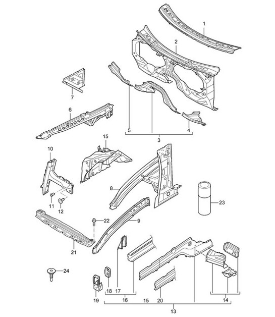 Diagram 801-10 Porsche Macan（95B）MK1（2014-2018）  车身