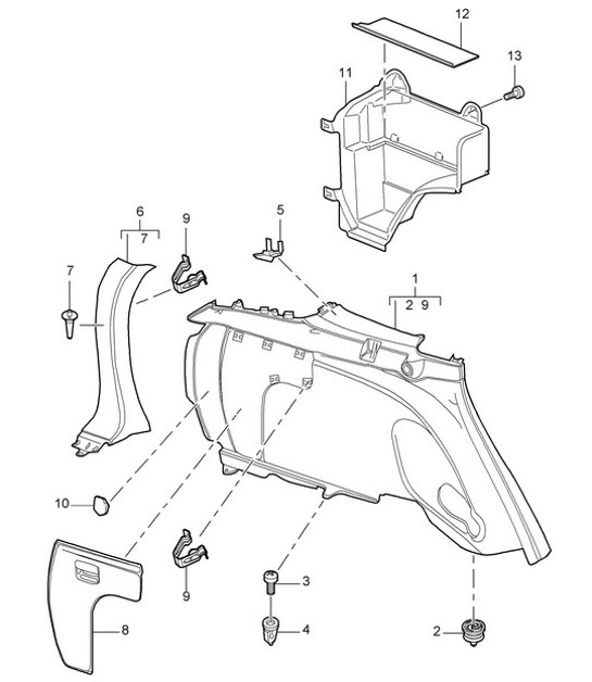 Diagram 807-20 Porsche Cayenne MK1 (955) 2003-2006 Carrosserie